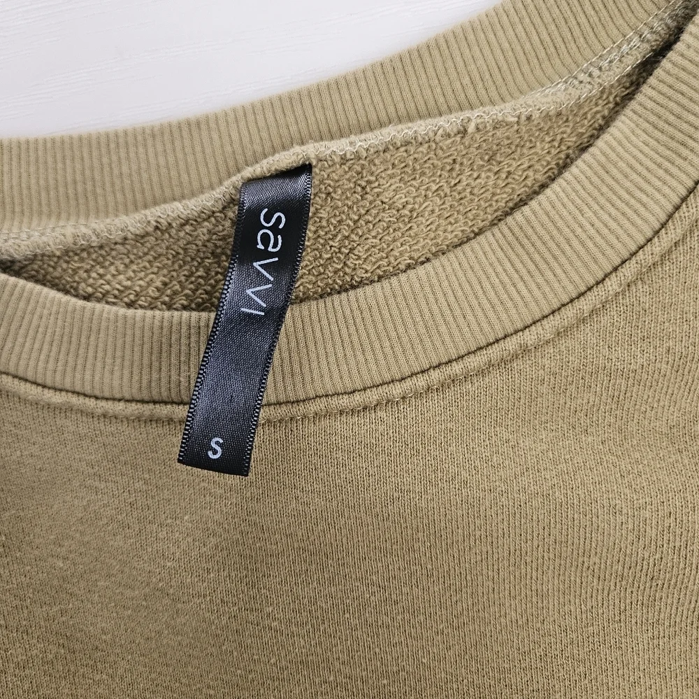 Savvi Olive Green Open-Back Sweatshirt Womens Small - Picture 4 of 7